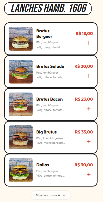 Cardapio Hamburgueria